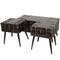 Black Faux Leather Studded Coffee Table Set